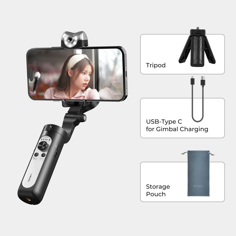 Hohem iSteady V2S AI Smartphone Gimbal with Built-In LED Light