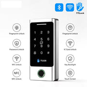 VIANS K31 Waterproof Smart Access Control Keypad, TTLock Fingerprint, Bluetooth, NFC Card Reader, Touch Keypad, 1000 Cards, 100 Fingerprints