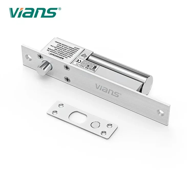 Vians VI-801T Fail-Safe Electric Bolt Lock, 12V DC, 800KG Holding Force, Adjustable 0/3/6/9s Time Delay, Door Access Control