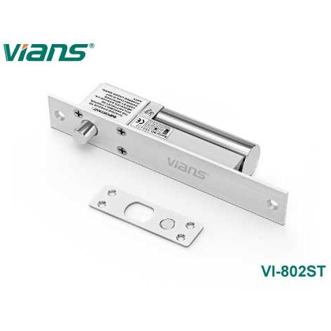 قفل الترباس الكهربائي VIANS VI-802ST مع مخرج الإشارة (مخرج إشارة حالة الباب + تأخير الوقت)