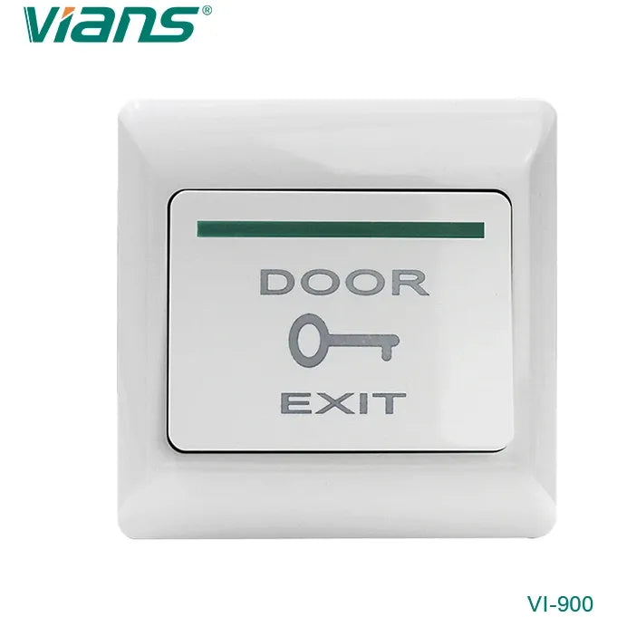 زر خروج بلاستيكي Vians TK-900، زر ضغط لتحرير الباب لأنظمة التحكم الإلكتروني بالدخول، بتصميم يُثبّت على الحائط