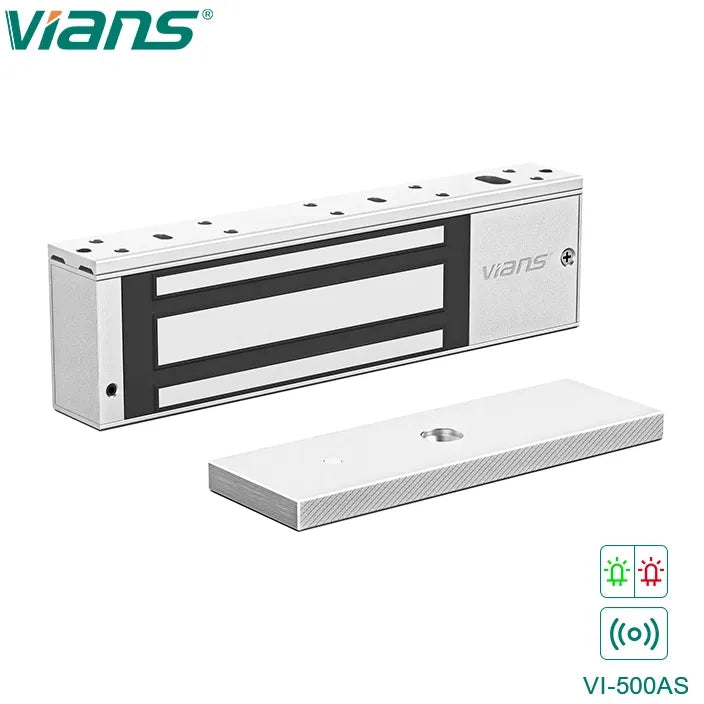 VIANS VI-500AS Magnetic Lock 500KG (1200lbs) Single Door – DC12V/24V, LED Indicator, Access Control