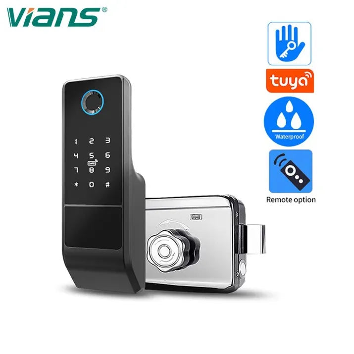 VIANS TK-606AW-TW Waterproof Fingerprint Tuya WIFI Smart Motor Lock