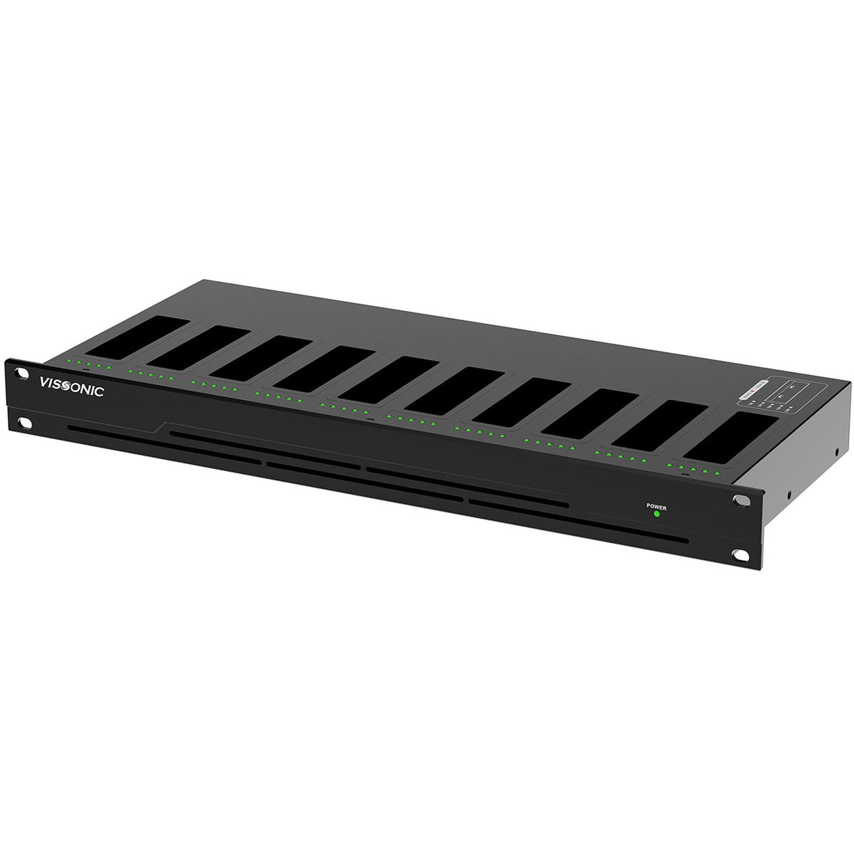 VISSONIC VIS-WCH3 Battery Charger for Wireless Conference Units, 10-Battery Capacity, 3-Hour Charging, Web Monitoring