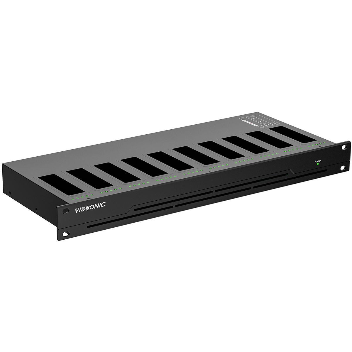 VISSONIC VIS-WCH3 Battery Charger for Wireless Conference Units, 10-Battery Capacity, 3-Hour Charging, Web Monitoring