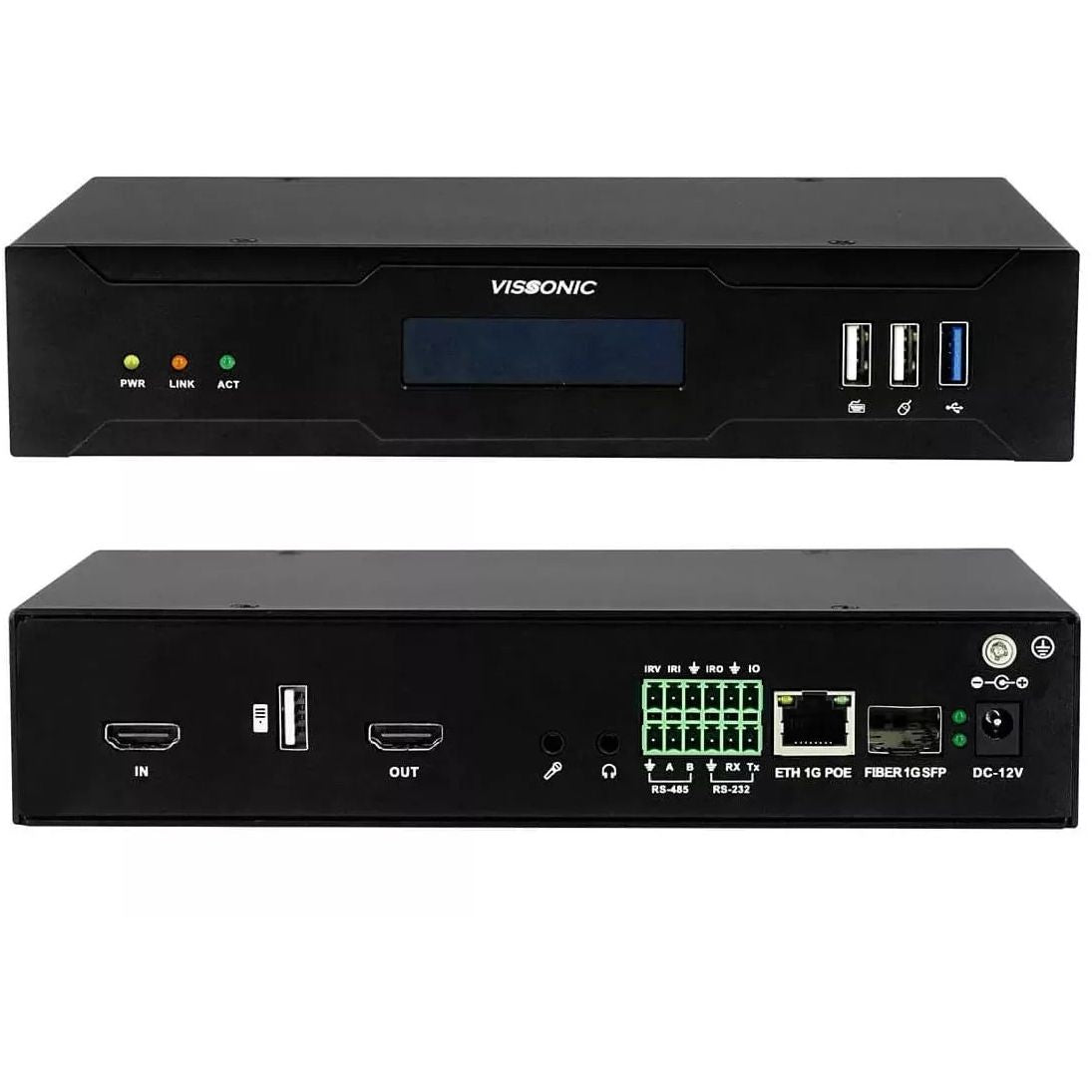 VISSONIC VIS‑DS200‑I‑P Distributed Audio/Video Encoder with HDMI, USB, RS‑232/485, SFP & POE for NETLINK Paperless Conference System