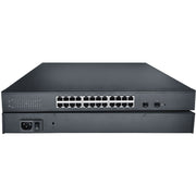 مفتاح شبكة VISSONIC VIS‑SWITCH24 1U Rack AV Core - 24 جيجابت RJ45، 2 جيجابت SFP، واجهة مستخدم رسومية على الويب، مراقبة المروحة ودرجة الحرارة