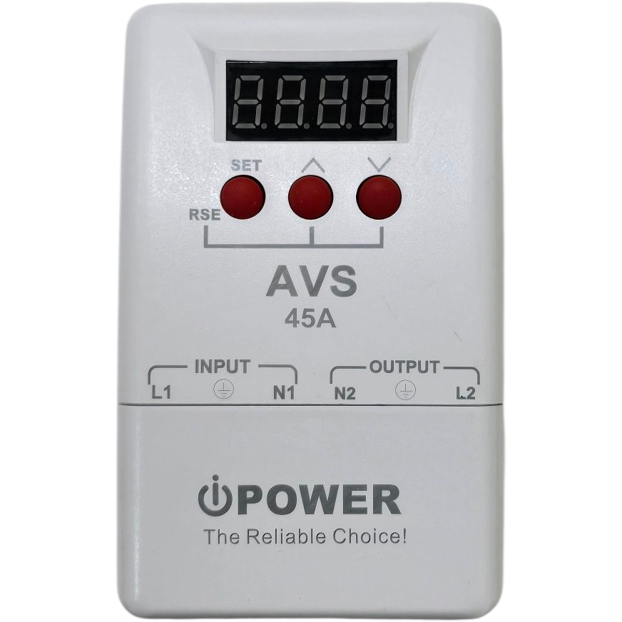iPower JL-VPDB8000 واقي جهد 45 أمبير مع شاشة LCD، تأخير قابل للتعديل، حماية من زيادة ونقص الجهد