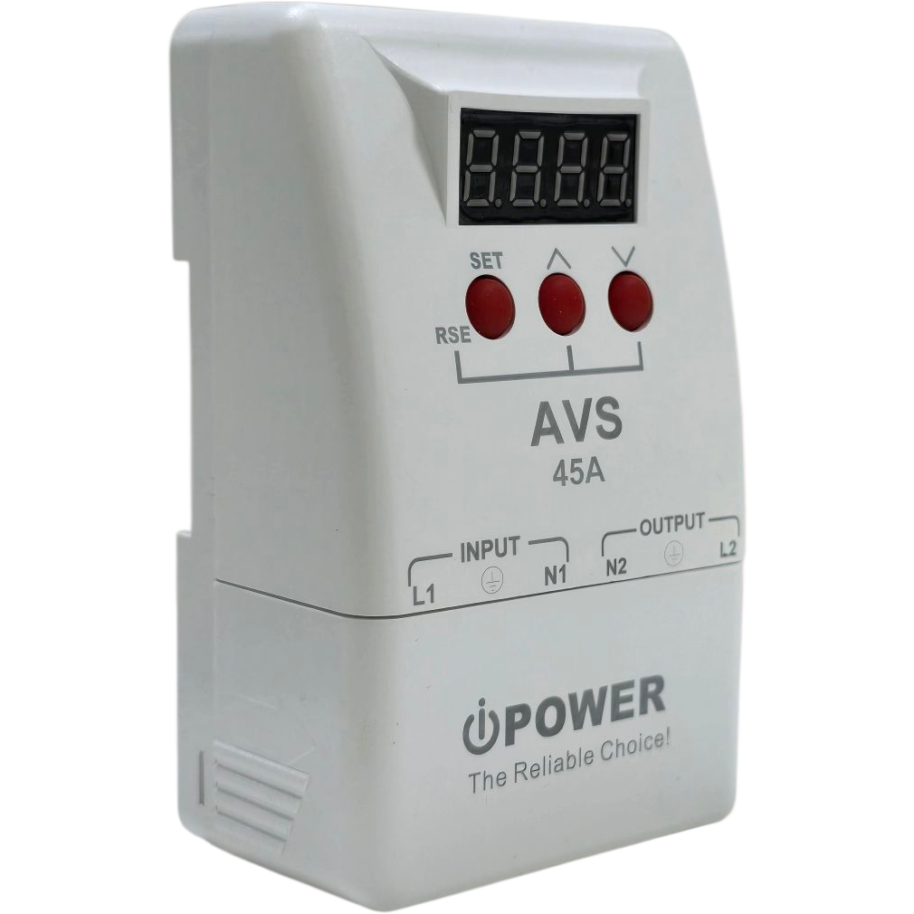 iPower JL-VPDB8000 واقي جهد 45 أمبير مع شاشة LCD، تأخير قابل للتعديل، حماية من زيادة ونقص الجهد