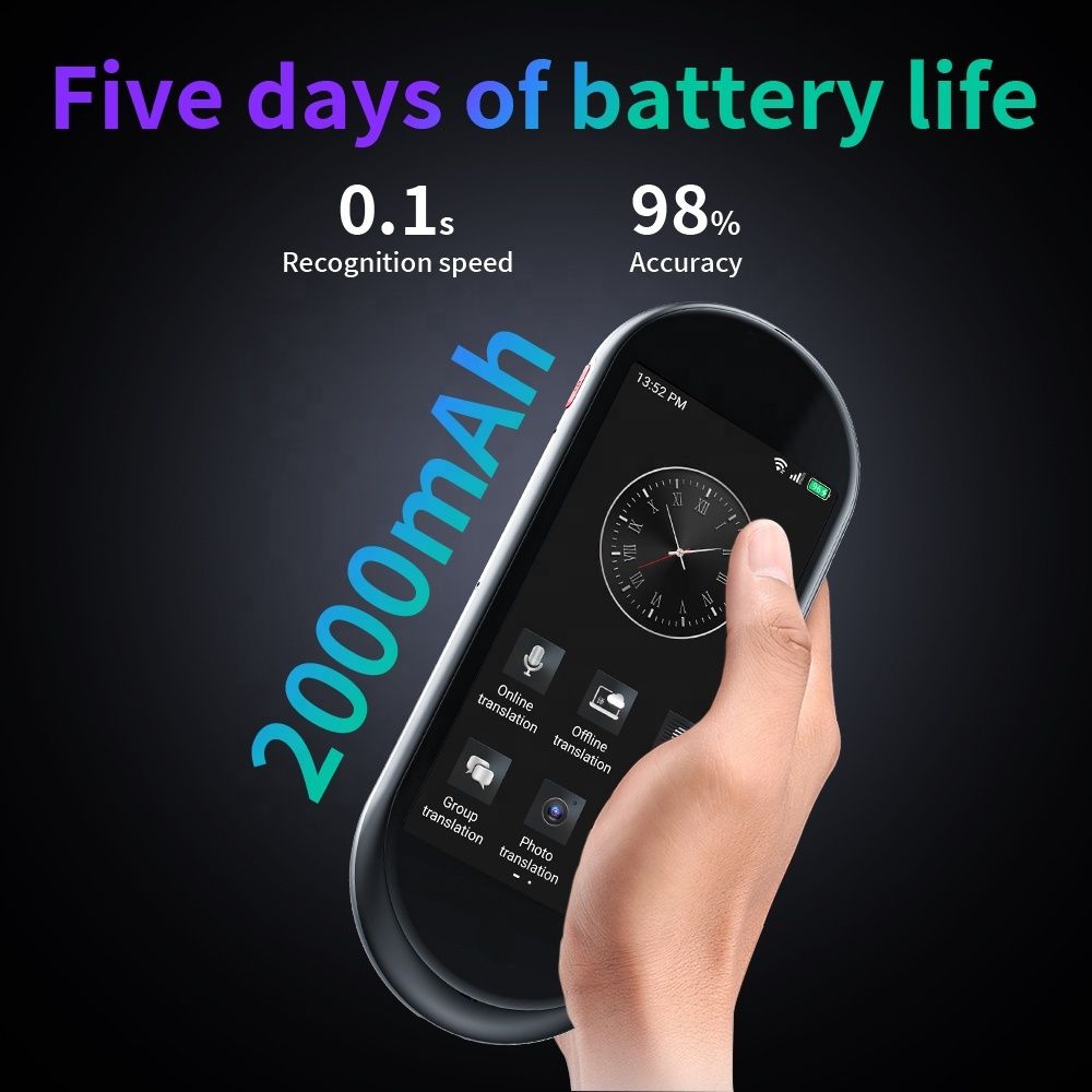 VORMOR A10 4G AI Voice Translator, 4.1" Touch Screen, 138 Languages, Offline Translation, 8MP Camera, Wi-Fi & 4G SIM, 2000mAh