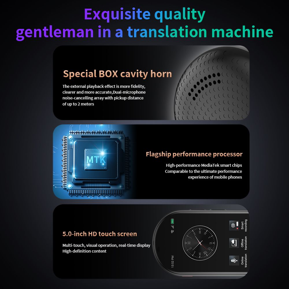VORMOR A10 4G AI Voice Translator, 4.1" Touch Screen, 138 Languages, Offline Translation, 8MP Camera, Wi-Fi & 4G SIM, 2000mAh