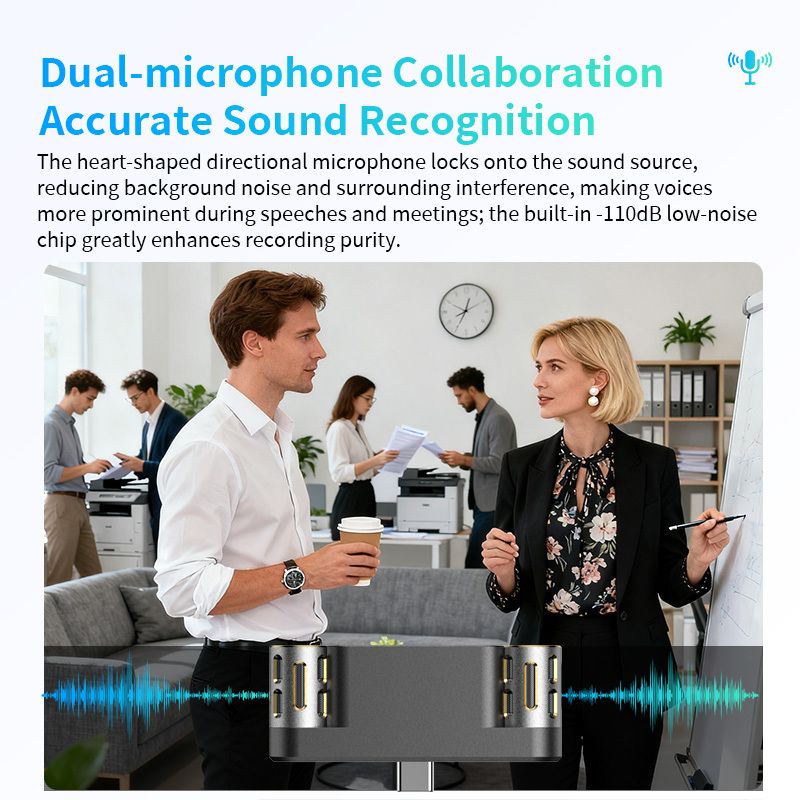 VORMOR M10 AI Voice Recorder, Smart Recording & Transcription, AI Summary, Multilingual Translation, Portable Digital Recorder