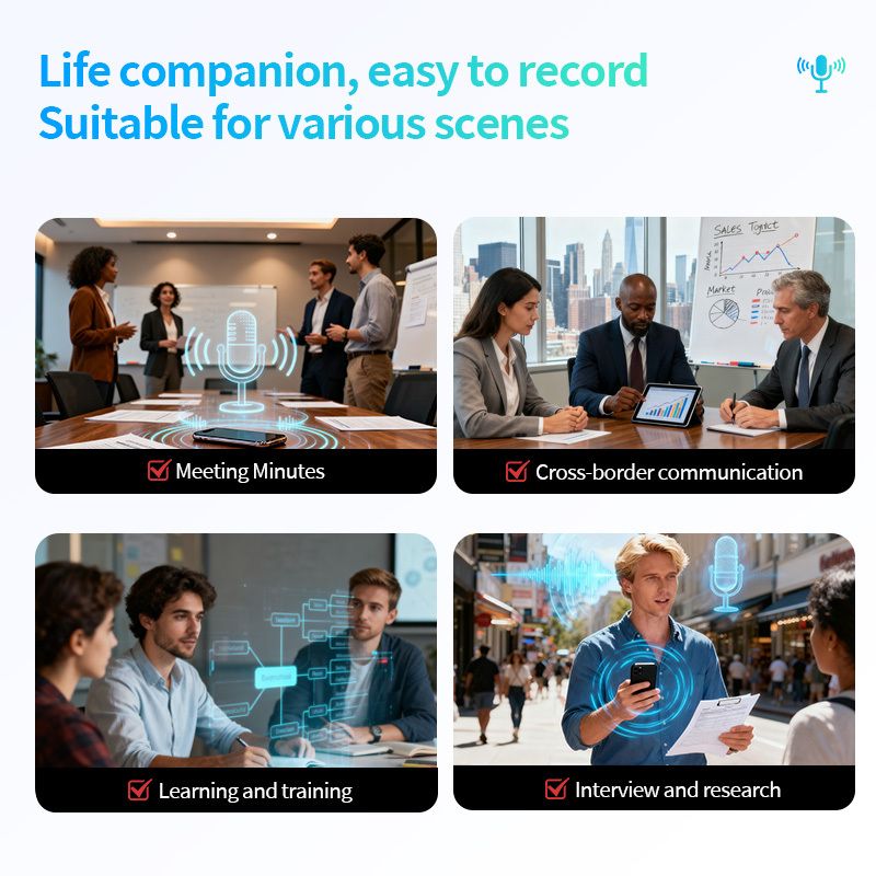 VORMOR M10 AI Voice Recorder, Smart Recording & Transcription, AI Summary, Multilingual Translation, Portable Digital Recorder
