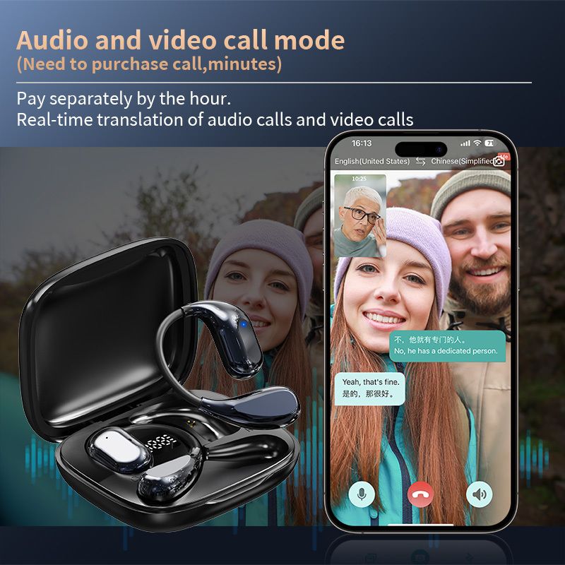 VORMOR V16 AI Translation Earbuds, Real-Time Two-Way Language Translator, Bluetooth Wireless Earphones for Travel & Business