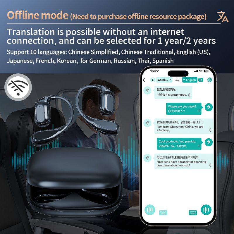 VORMOR V16 AI Translation Earbuds, Real-Time Two-Way Language Translator, Bluetooth Wireless Earphones for Travel & Business