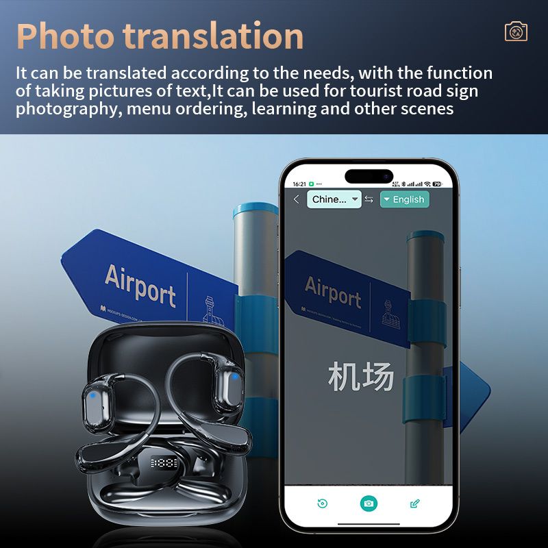 VORMOR V16 AI Translation Earbuds, Real-Time Two-Way Language Translator, Bluetooth Wireless Earphones for Travel & Business