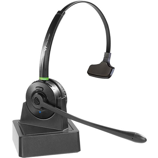 VT9712 BT Mono Bluetooth Office Headset with ENC Microphone, Integrated Busylight, USB Base, Dual Device Connection