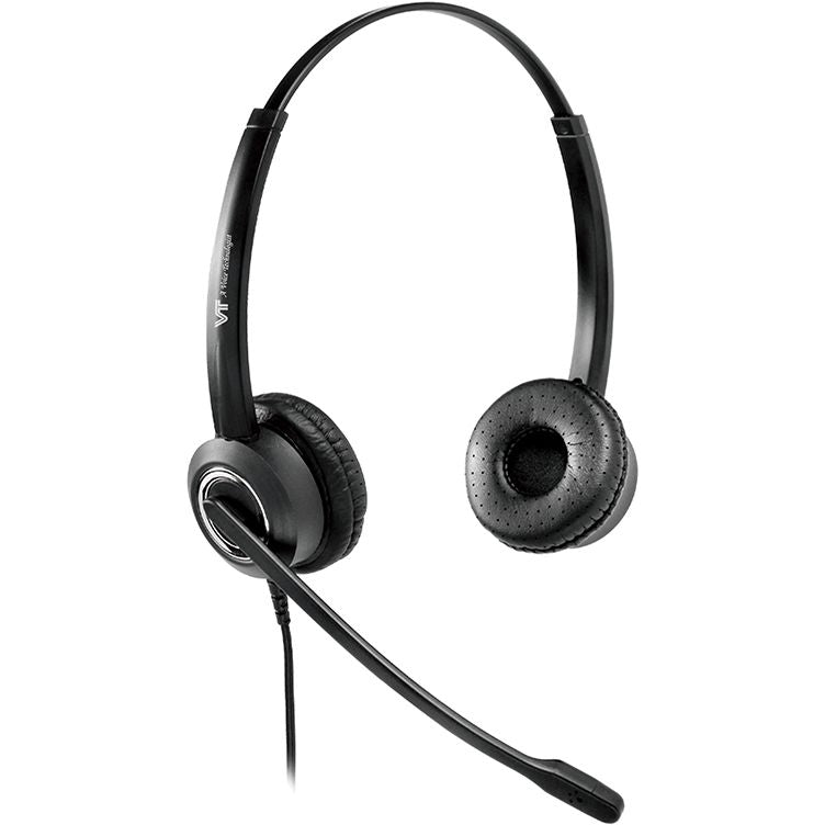 سماعة رأس ستيريو VT X220Duo مزودة بميكروفون عازل للضوضاء وعناصر تحكم USB للاتصال عبر الكمبيوتر الشخصي والهاتف الرقمي