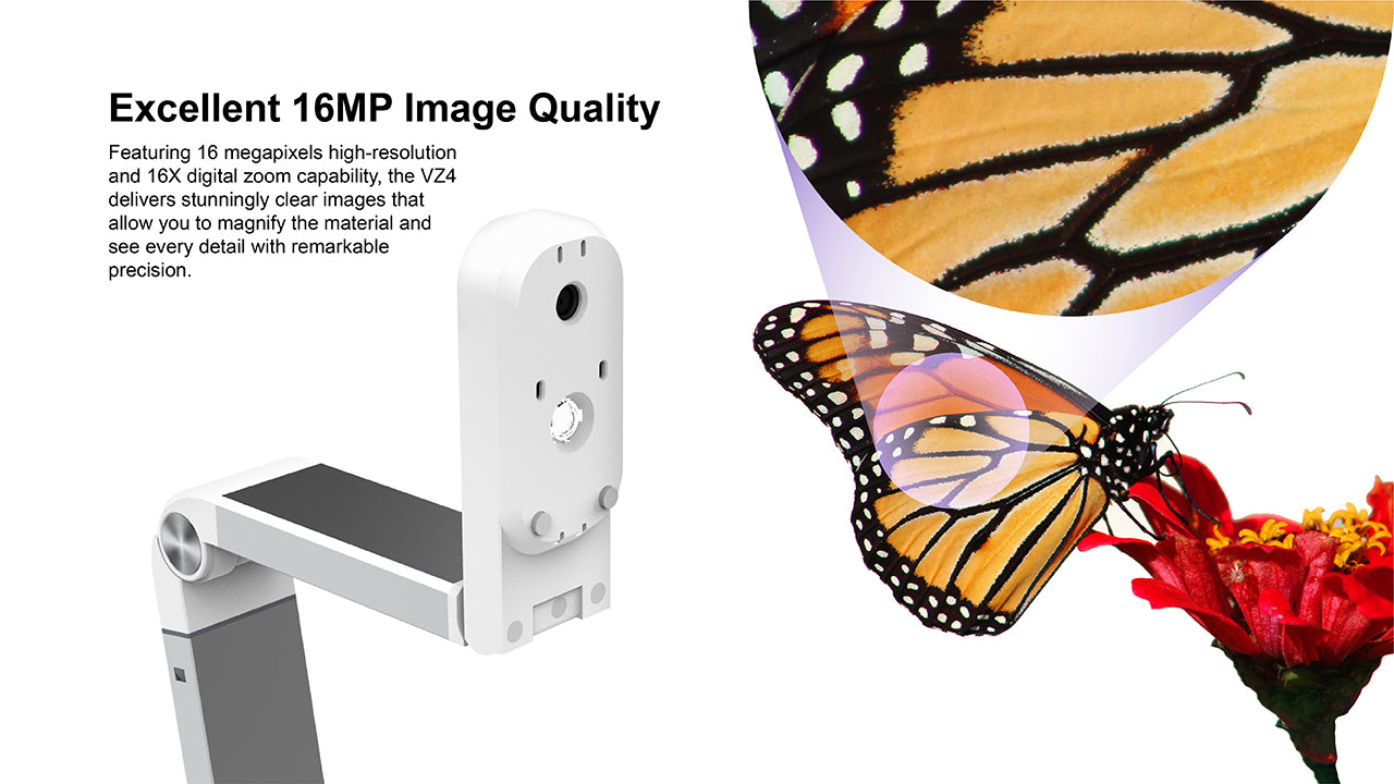 VIISAN VZ4 16MP USB Document Camera Webcam 4K with