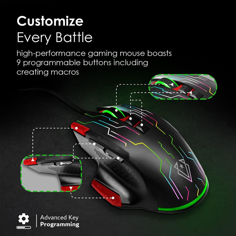 VERTUX Kryptonite Wired Gaming Mouse - 10000 DPI
