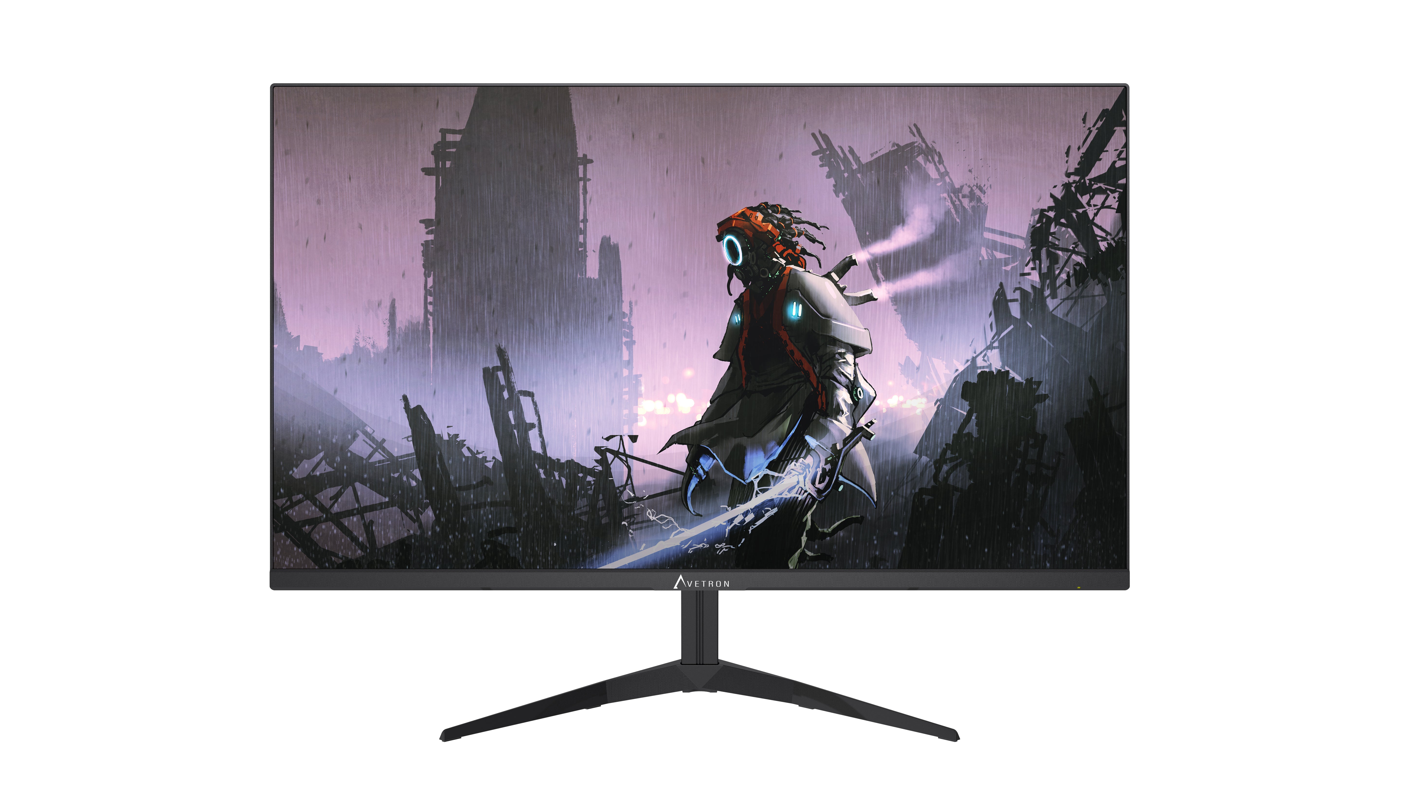 شاشة ألعاب Avetron G2424Q مقاس 24" بدقة FHD، دقة 1920×1080، معدل تحديث 240 هرتز، زمن استجابة 1ms MPRT، لوحة IPS، متوافقة مع FreeSync وG‑Sync، منافذ HDMI وDisplayPort، دعم تركيب VESA