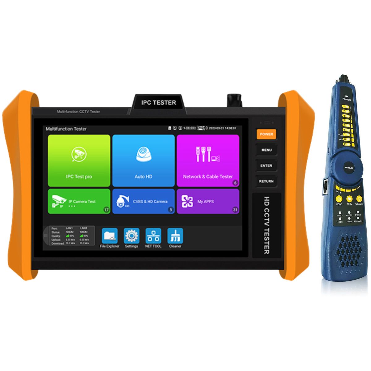 WANGLU 8-inch IPS touch screen, 1920*1200 resolution 8MP AHD/ 8MP CVI /8MP TVI /SDI& 8MP EX-SDI)/4K 30FPS HDMI Input/ VGA input