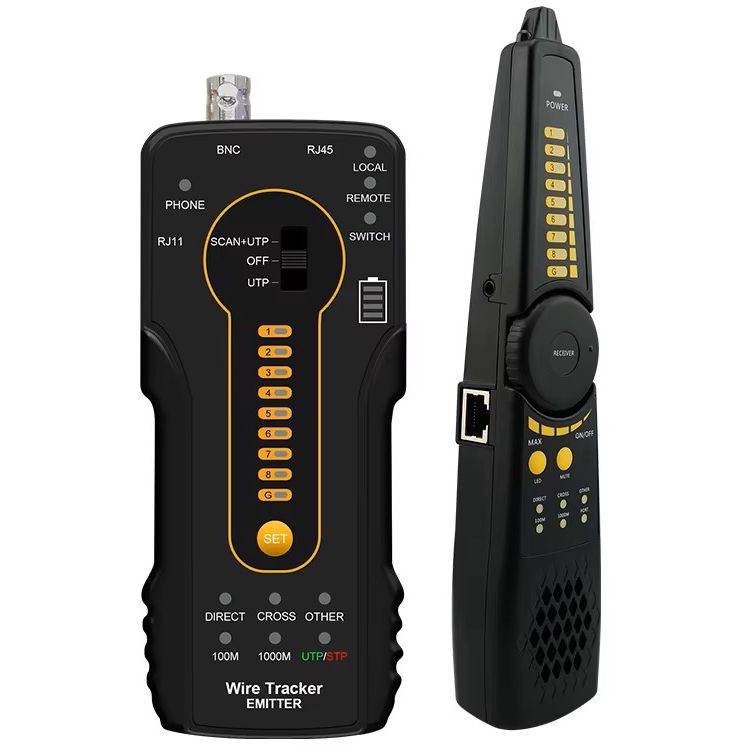 WANGLU Multi-Functional RJ11 RJ45 CCTV Cable Tester with POE Detection, Wire Tracer, Continuity Tester, UTP/BNC Cable Identifier