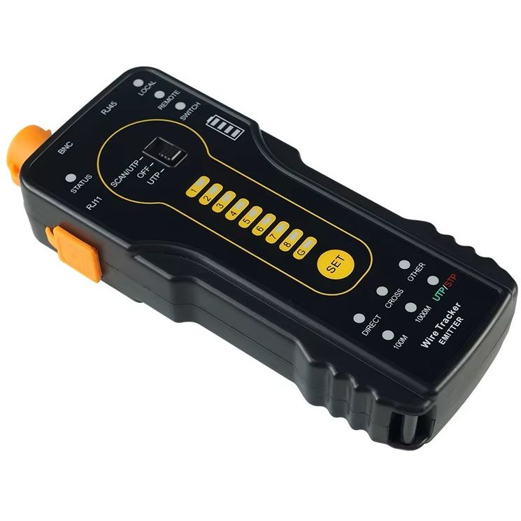 WANGLU Multi-Functional RJ11 RJ45 CCTV Cable Tester with POE Detection, Wire Tracer, Continuity Tester, UTP/BNC Cable Identifier