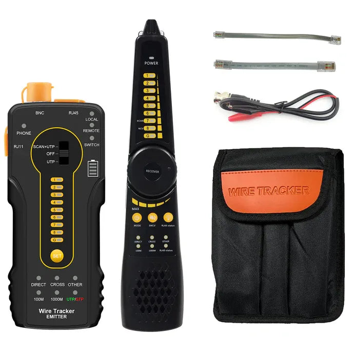 WANGLU Multi-Functional RJ11 RJ45 CCTV Cable Tester with POE Detection, Wire Tracer, Continuity Tester, UTP/BNC Cable Identifier