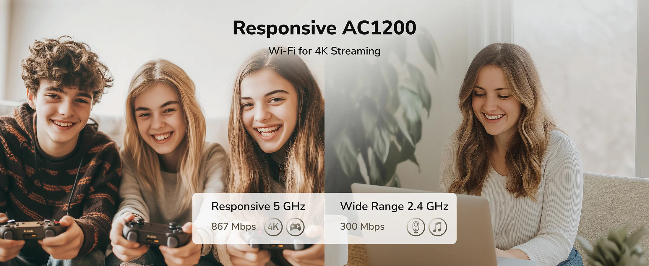 Cudy WR1300S 1.0 AC1200 Mesh Wi‑Fi Router (Gigabit 5‑Port, USB, MU‑MIMO, Beamforming, Cudy App & VPN)