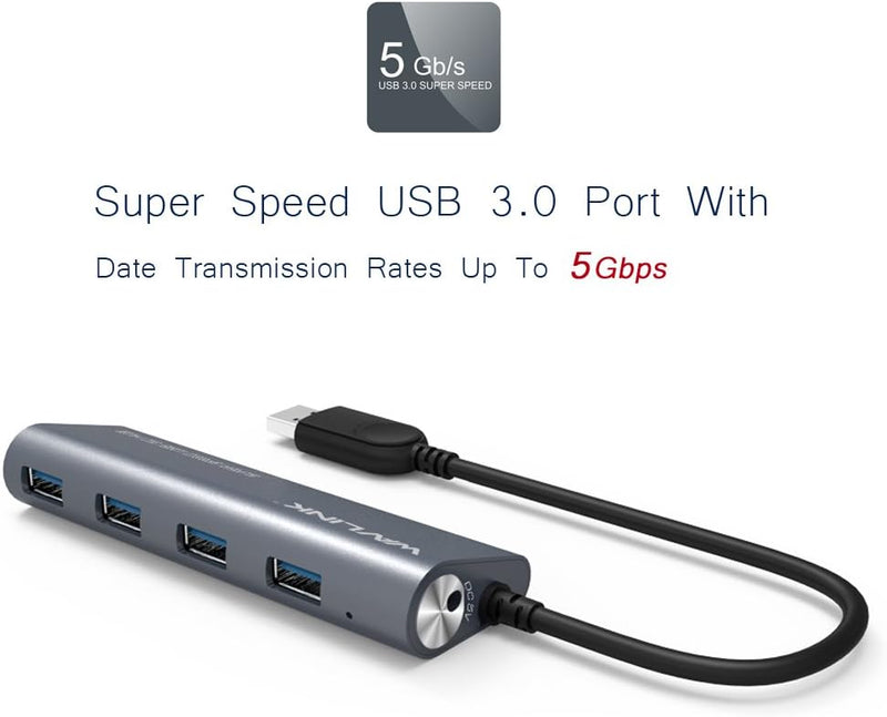 WAVLINK Superspeed 4-Port USB 3.0 Aluminum HUB