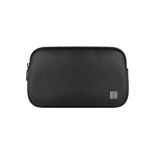 WiWU Alpha Fingerprint Lock Clutch Bag, Biometric Anti-Theft Lock, Water & Scratch-Resistant PU Leather, Multi-Compartment Organizer, USB-C Rechargeable