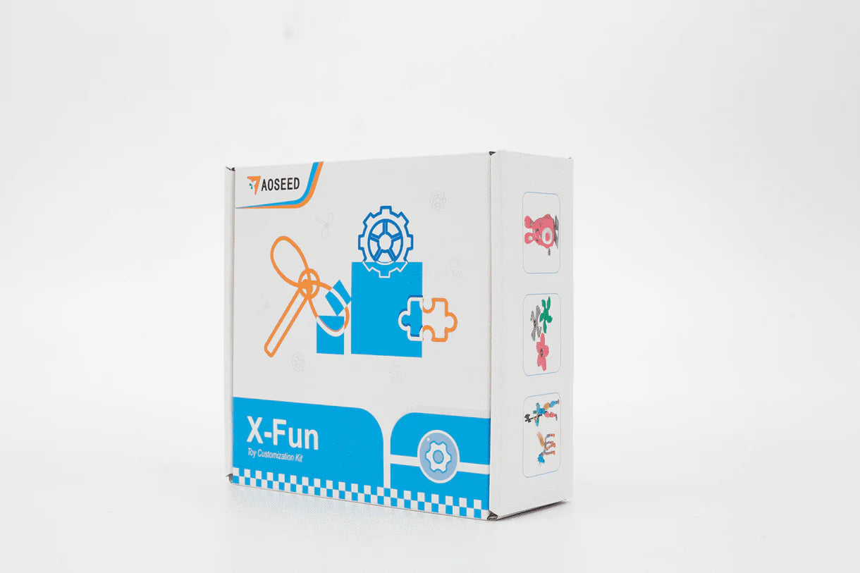 AOSEED X‑Fun 3D Prints Kit – Create, Play & Learn: 3D Printable Toy Creation Kit with Bearings, LEDs, Winding Modules & LEGO Compatibility