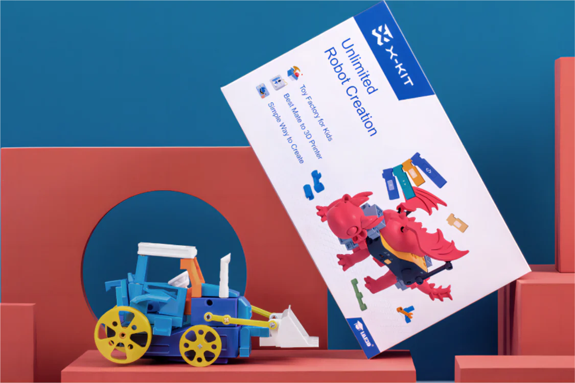 AOSEED X-KIT Creative Robot Kit – 650+ Modular Parts, 3D Print & Code Robots, App Control, STEM Learning Toy