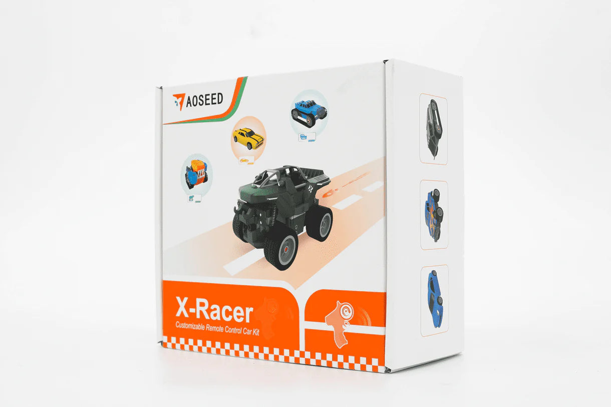 AOSEED X‑Racer 3D Car Kit – Build & Race Custom RC Cars, LEGO-Compatible Parts, High-Speed Motor & Servo, Beginner Friendly