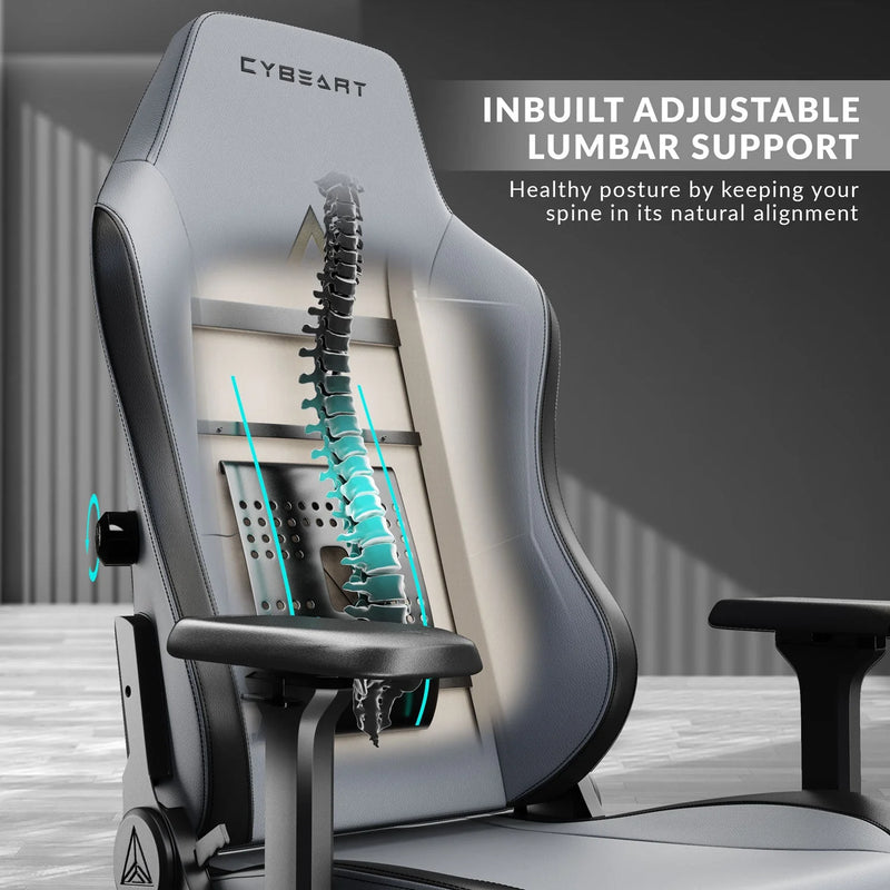 CYBEART | Apex Series - X11 Gray Gaming Chair - DC Comics | 4D Armrest | Inbuilt Lumbar Support | Supreme PU Leather, Ergonomic, Recline & Tilt