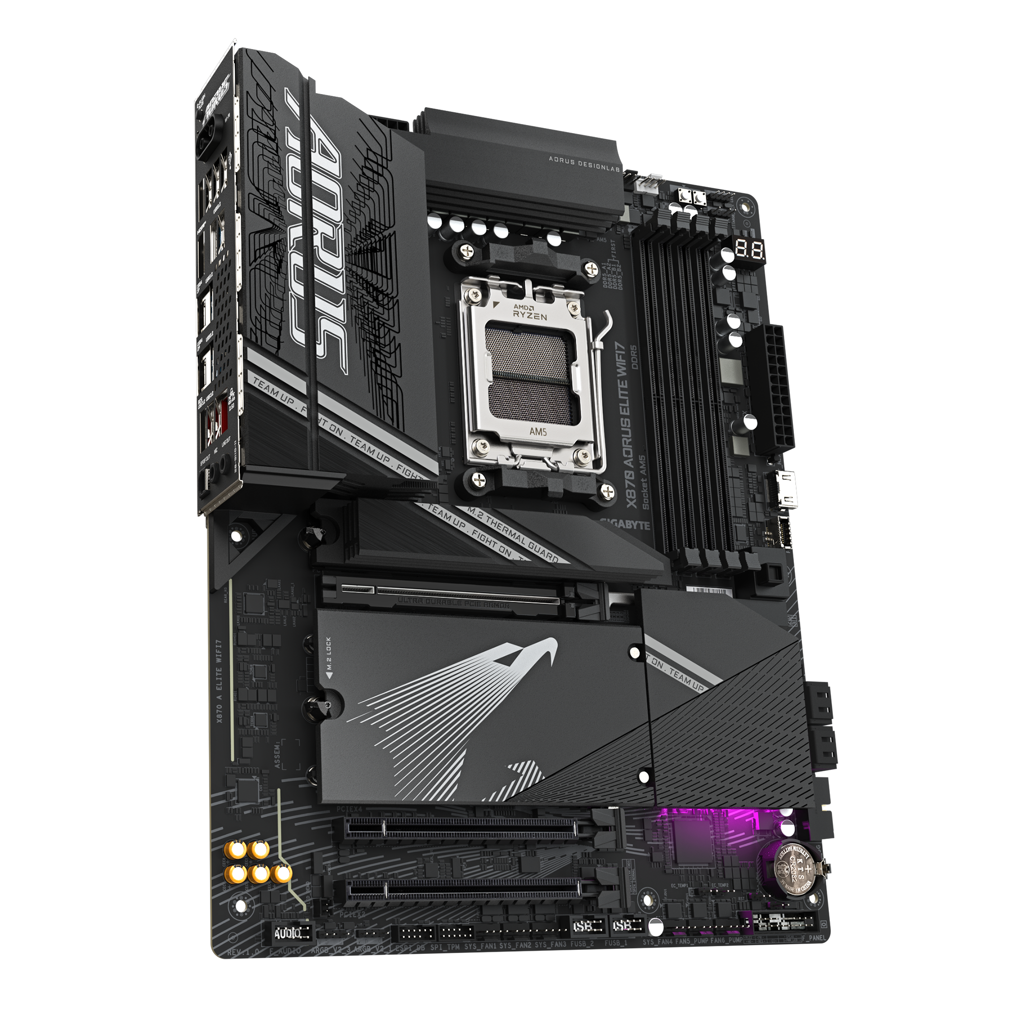 لوحة أم GIGABYTE X870 AORUS ELITE WiFi7 ATX - AM5، DDR5 8000 OC، PCIe 5.0، Wi‑Fi 7، منفذ USB4 مزدوج، رباعي M.2، 2.5 GbE