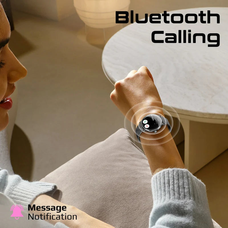 Promate xWatch US13 1.32″ Curved AMOLED Smartwatch – Bluetooth Calling, 100+ Sports Modes, IP68, 200 mAh Battery, Metal Case