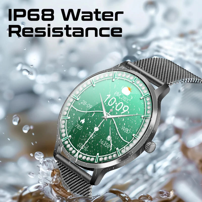 Promate xWatch US13 1.32″ Curved AMOLED Smartwatch – Bluetooth Calling, 100+ Sports Modes, IP68, 200 mAh Battery, Metal Case