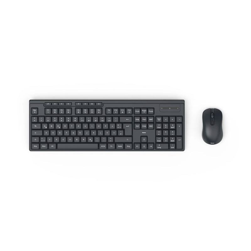 Hama Wireless Keyboard w. “WKM-200” Mouse Wireless, 8 Media Keys, blk, QWERTY US, BIS