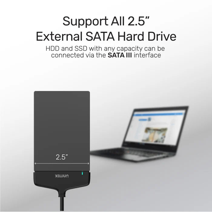 محول UNITEK من USB 3.0 إلى SATA لأقراص HDD/SSD بحجم 2.5" و 3.5"، SATA III بسرعة 6 جيجابت في الثانية، UASP بسرعة 5 جيجابت في الثانية، محول قرص صلب خارجي مع مزود طاقة 12 فولت، توصيل وتشغيل
