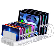 محطة شحن USB من UNITEK بـ 10 منافذ، مركز شحن ذكي بقوة 60 واط، شحن سريع 2.4 أمبير، منظم مكتبي لأجهزة متعددة