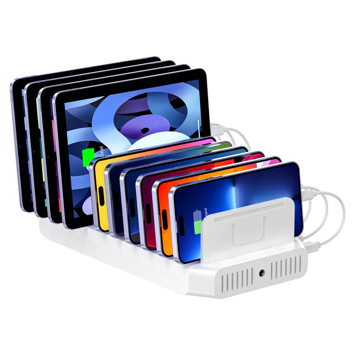محطة شحن USB من UNITEK بـ 10 منافذ، مركز شحن ذكي بقوة 60 واط، شحن سريع 2.4 أمبير، منظم مكتبي لأجهزة متعددة
