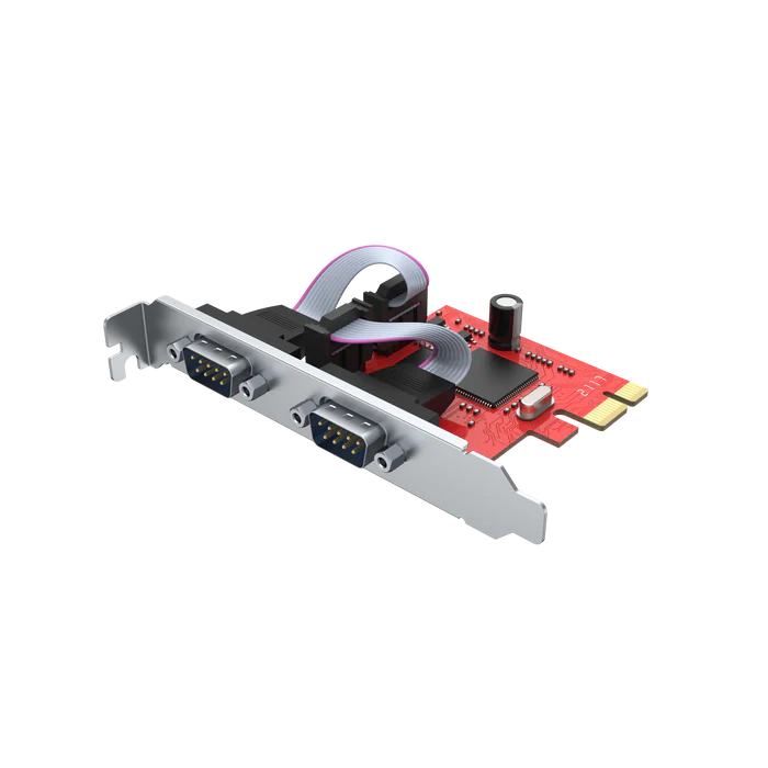بطاقة تسلسلية PCIe من Unitek بمنفذين، بطاقة توسعة RS232 DB9 لأجهزة الكمبيوتر المكتبية، واجهة PCIe x1، حامل منخفض الارتفاع، تدعم ويندوز/لينكس/ماك، مثالية لأجهزة نقاط البيع والأجهزة الصناعية