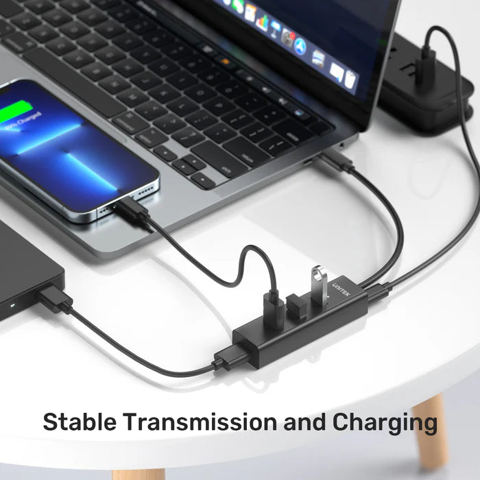 UNITEK USB-C 4-Port Hub, 5Gbps High-Speed USB Expansion Adapter with 4 USB-A Ports, Plug & Play for Laptop, PC, MacBook