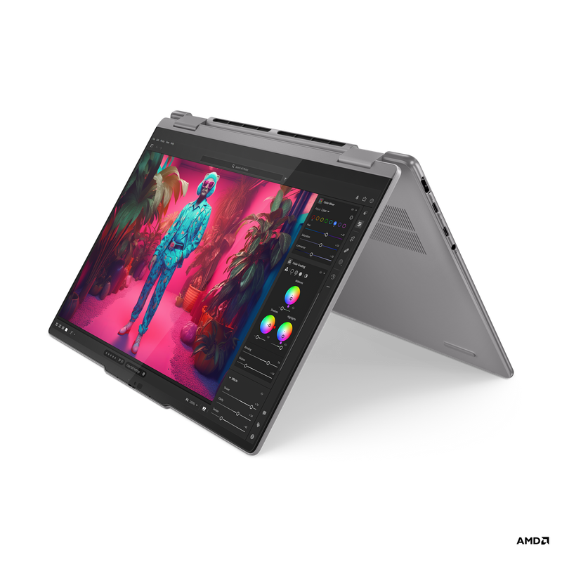 لابتوب لينوفو يوجا 7 2 في 1 14AHP9 بشاشة لمس OLED بدقة WUXGA مقاس 14 بوصة - معالج Ryzen 7 8840HS - ذاكرة وصول عشوائي (RAM) سعة 16 جيجابايت - قرص SSD سعة 1 تيرابايت - نظام تشغيل مشترك - نظام تشغيل ويندوز 11