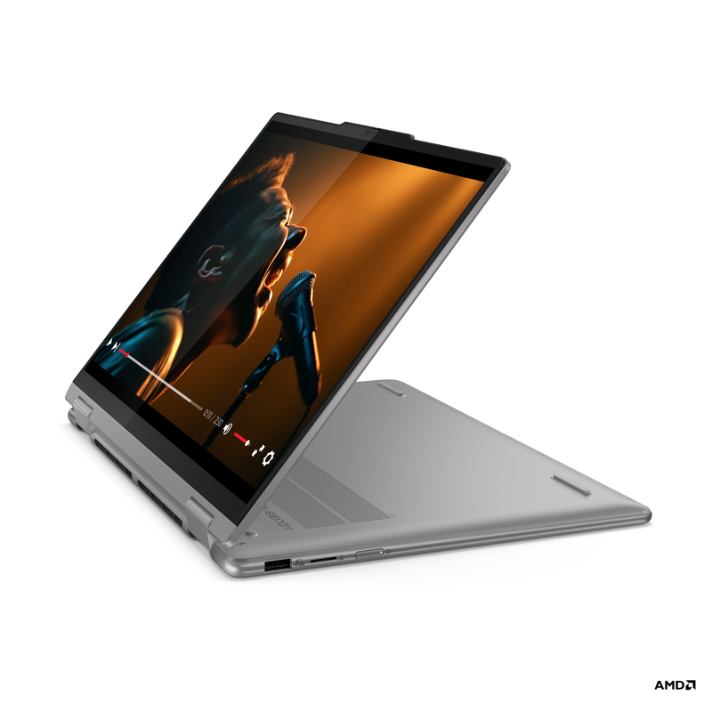 لابتوب لينوفو يوجا 7 2 في 1 14AHP9 بشاشة لمس OLED بدقة WUXGA مقاس 14 بوصة - معالج Ryzen 7 8840HS - ذاكرة وصول عشوائي (RAM) سعة 16 جيجابايت - قرص SSD سعة 1 تيرابايت - نظام تشغيل مشترك - نظام تشغيل ويندوز 11