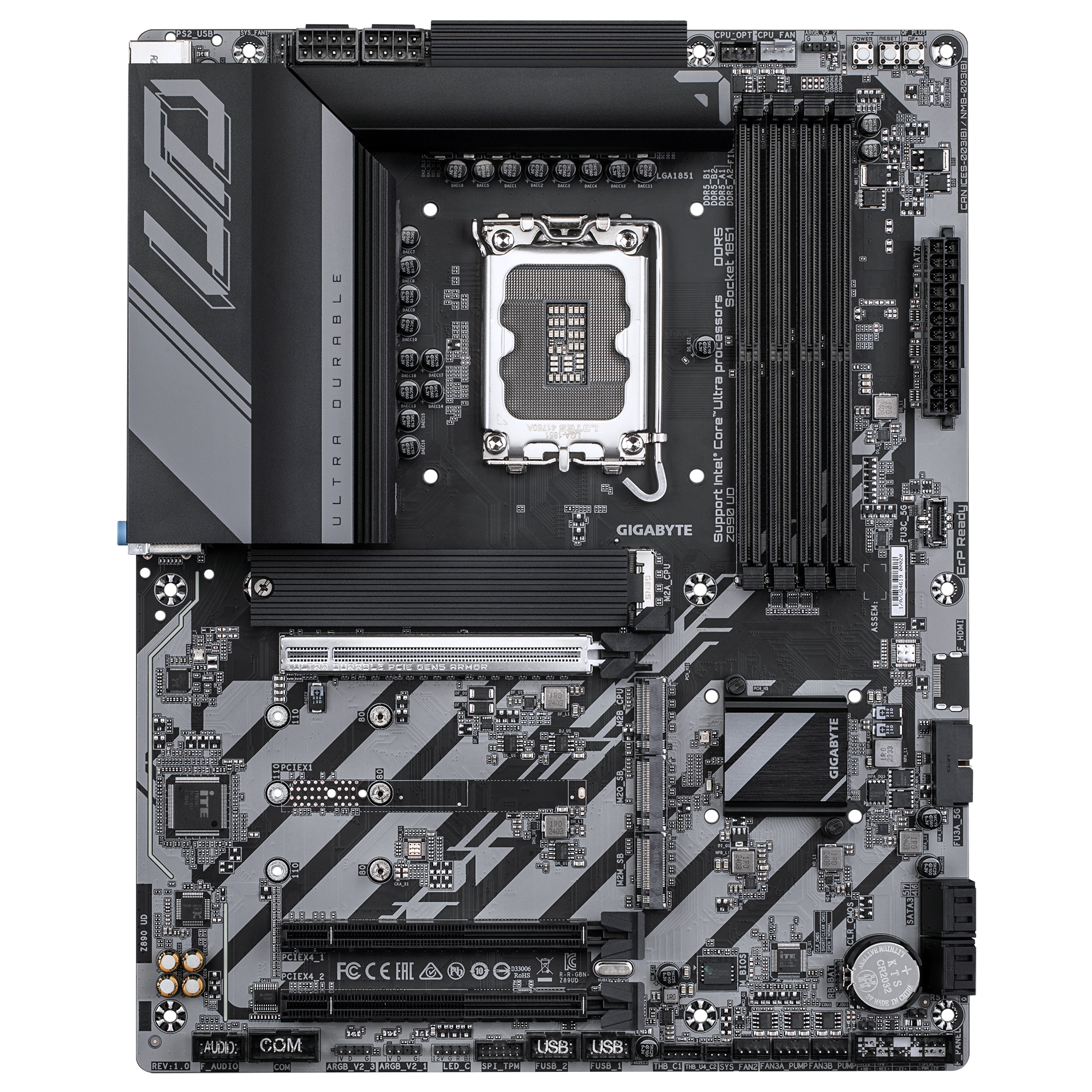 لوحة أم GIGABYTE Z890 UD ATX - تدعم Intel® Core™ Ultra (السلسلة 2)، وDDR5، وPCIe 5.0، وUSB4، وشبكة LAN بسرعة 2.5GbE