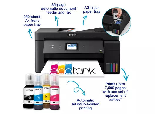 Epson EcoTank L14150 A3+ All-in-One Ink Tank Printer - Print, Scan, Copy & Fax - Wireless Wi-Fi, Auto Duplex, ADF, Ultra-Low Cost Printing with Up to 3 Years of Ink Included