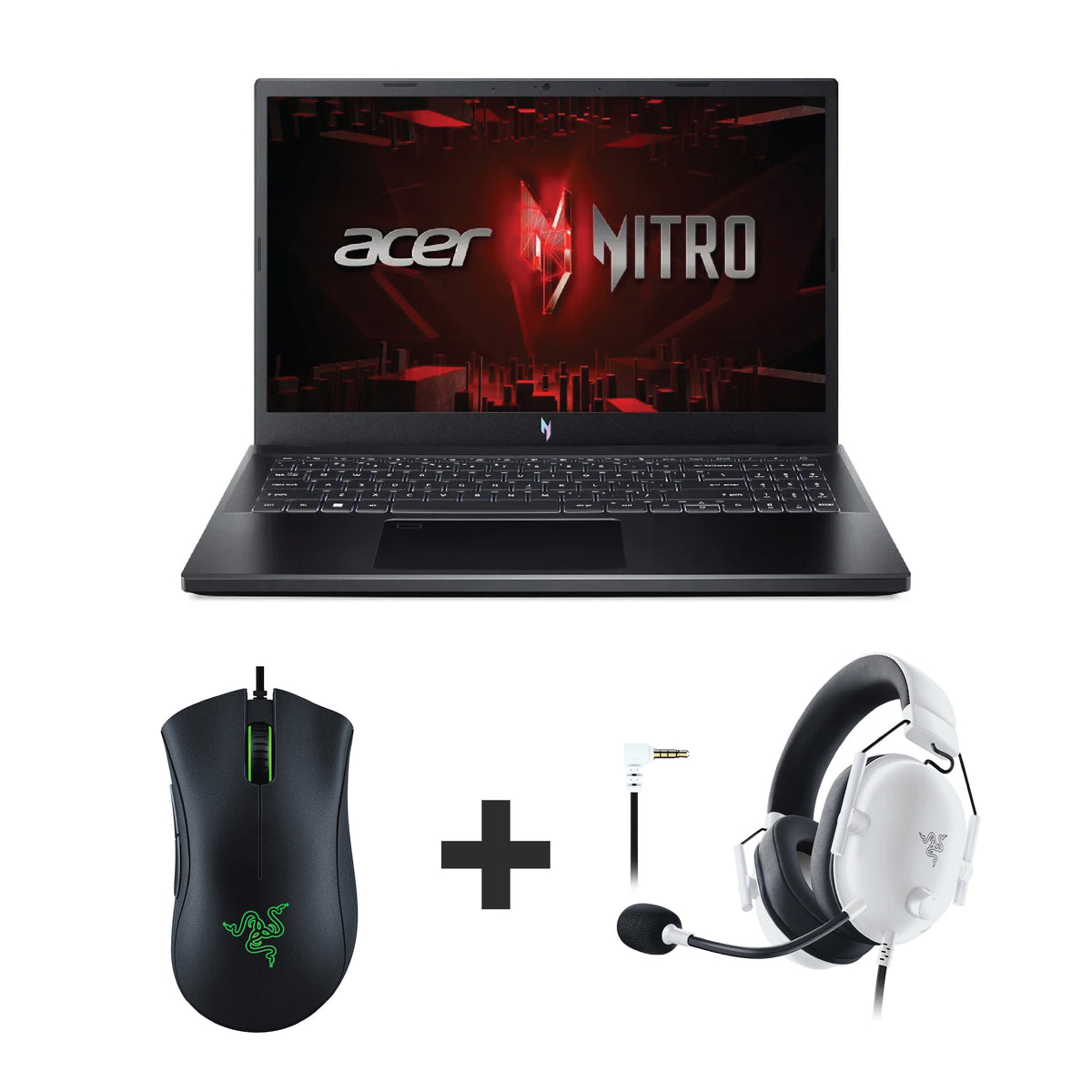 Acer Nitro ANV15 QZ7EM001 Laptop – 15.6" FHD – Intel Core i9-13900H – 16GB RAM – 512GB SSD – NVIDIA GeForce RTX 5050 8GB – DOS + Mouse + Headset Bundle